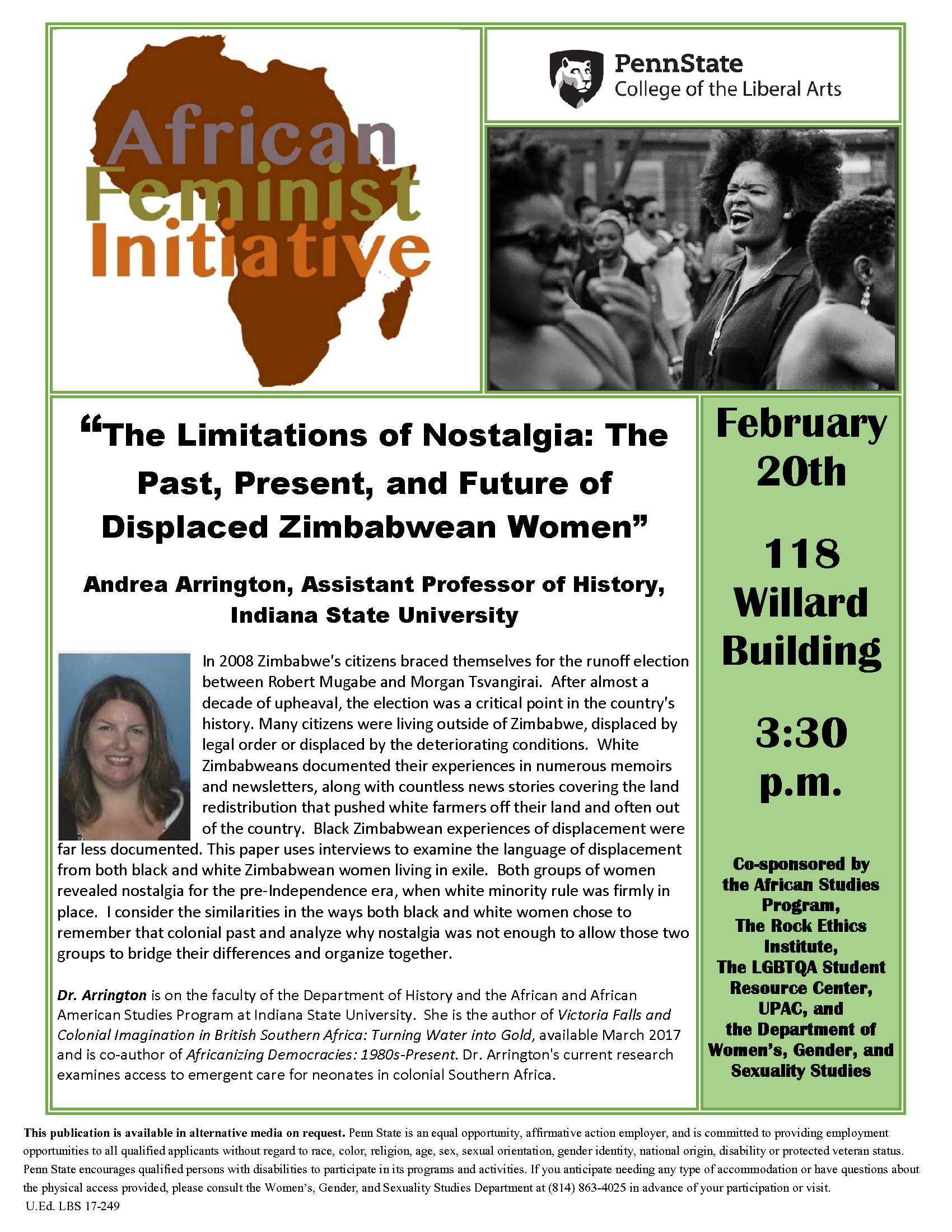 The Limitations of Nostalgia: The Past, Present, and Future of Displaced Zimbabwean Women - February 2016