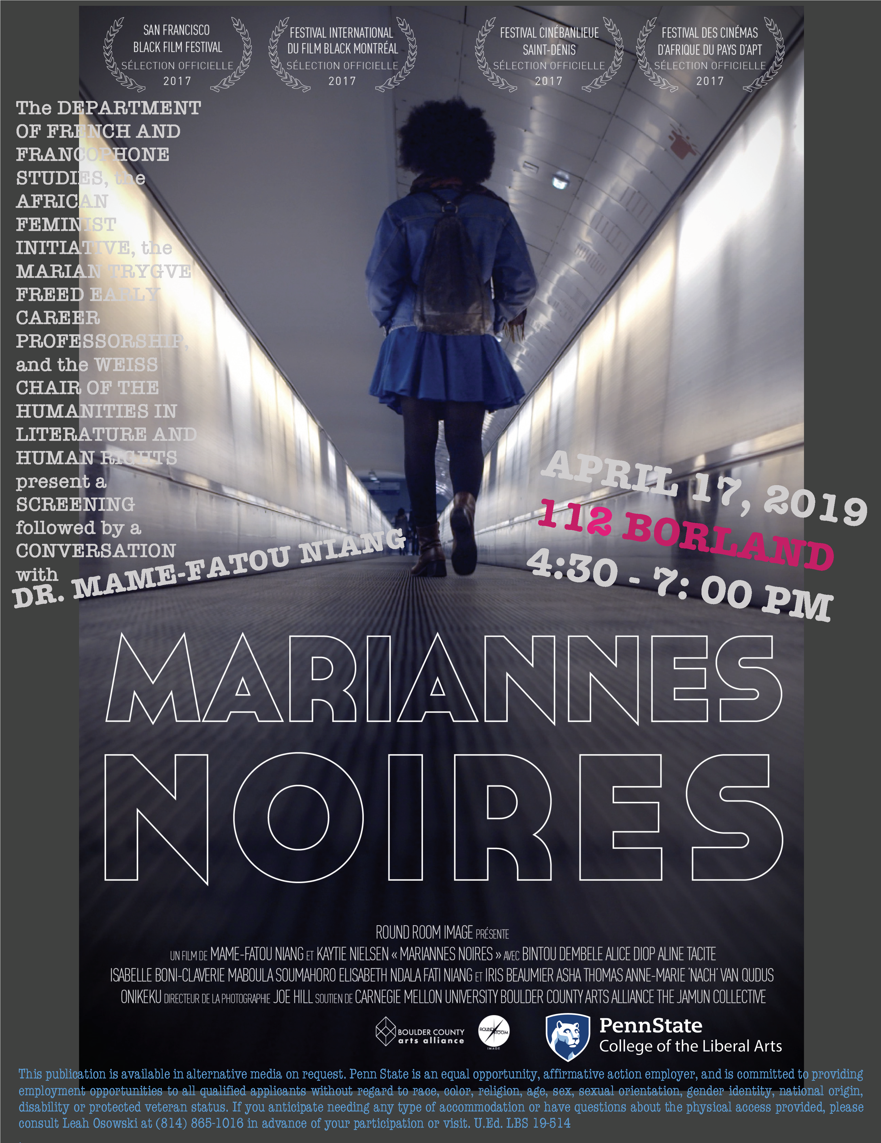 Film Screening of Mariannes Noires - April 2019