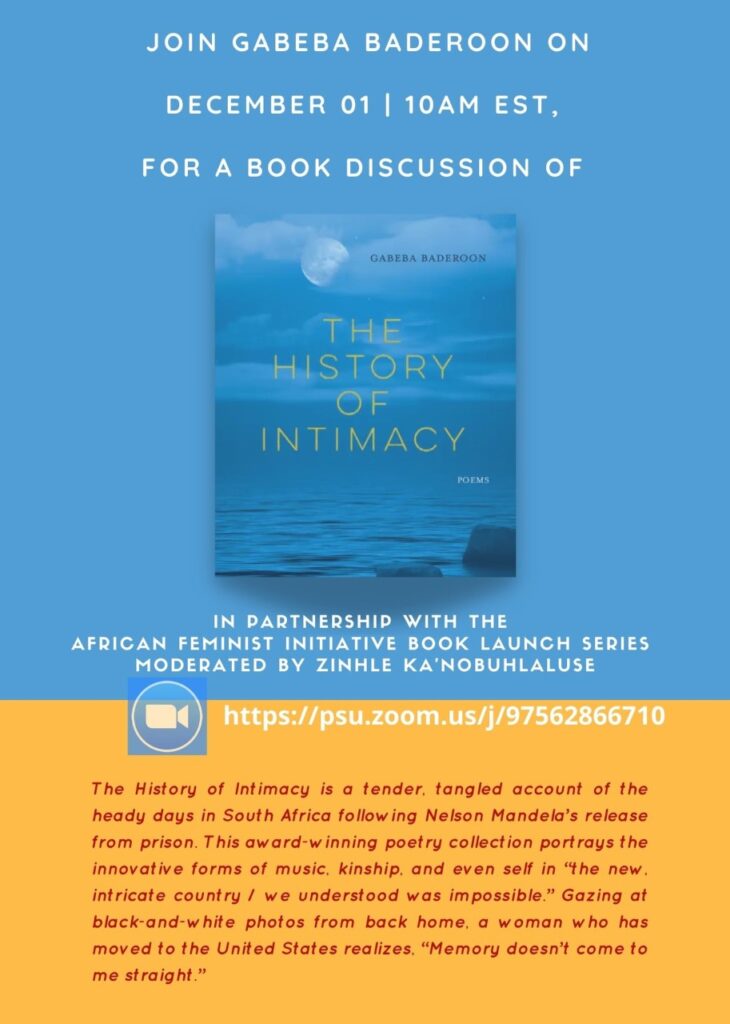 The History of Intimacy: A Book Talk with Gabeba Baderoon